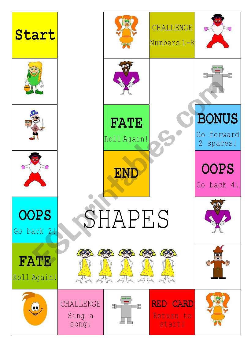 my shape board game worksheet