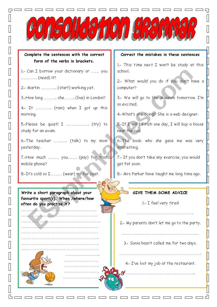 CONSOLIDATION GRAMMAR worksheet