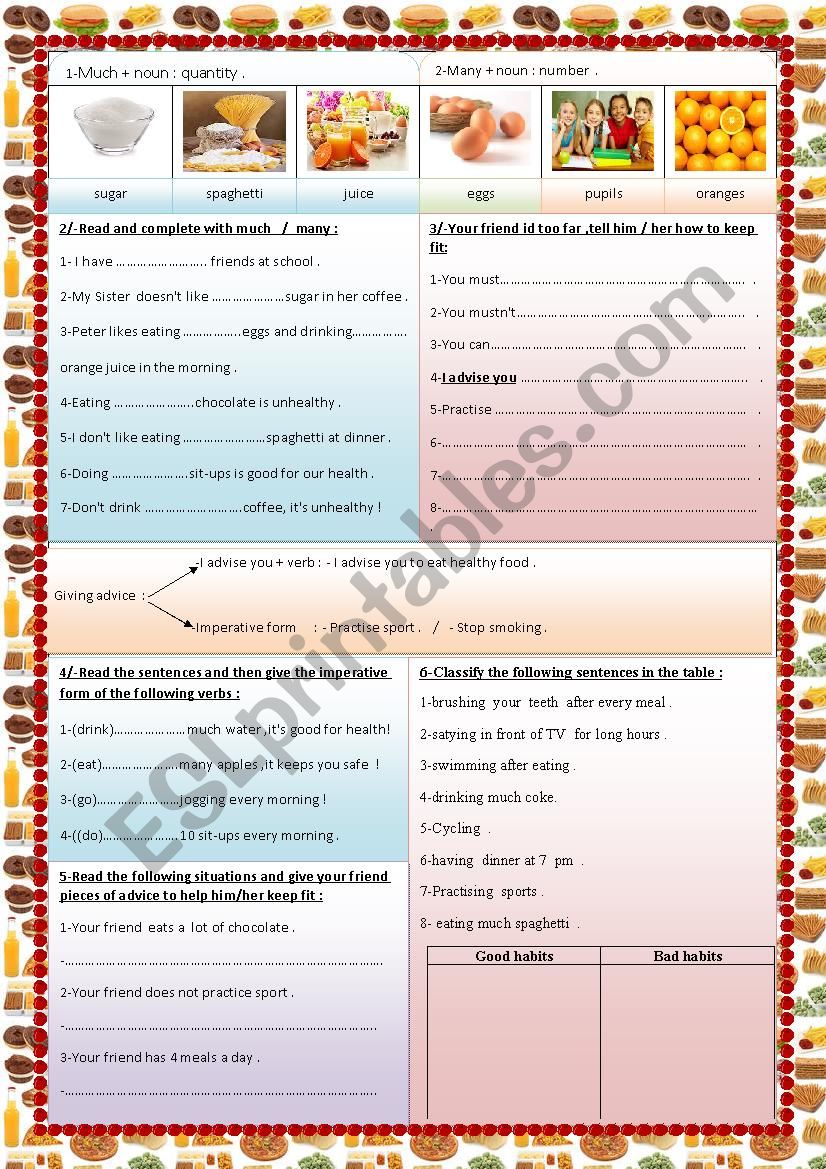 lets keep fit worksheet