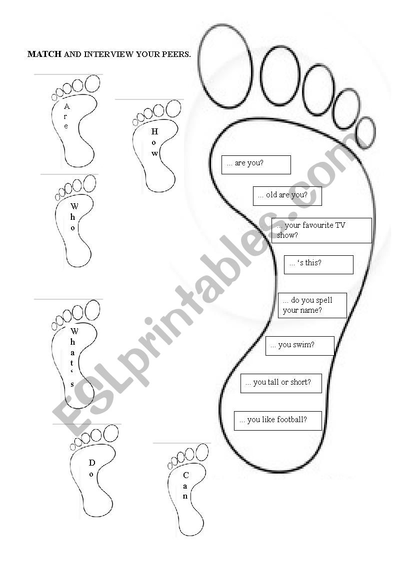 Foot for thought 1 worksheet
