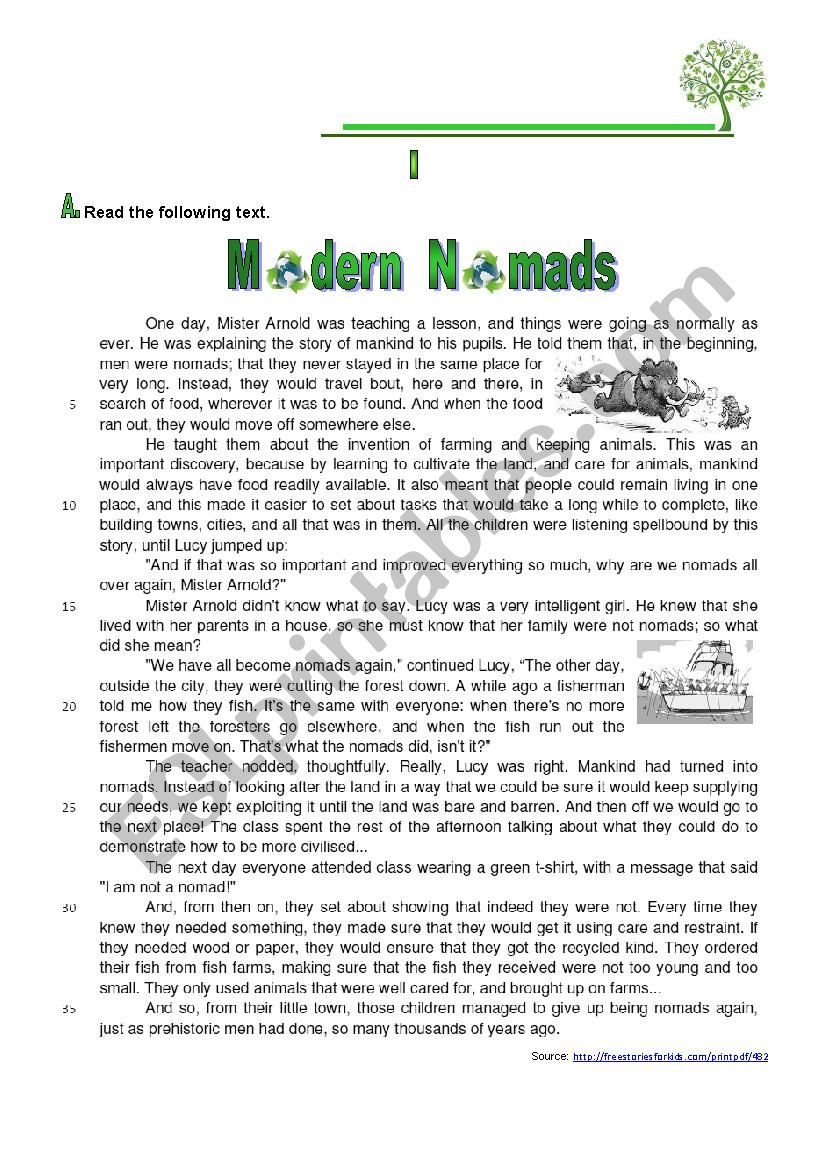 Modern Nomads worksheet