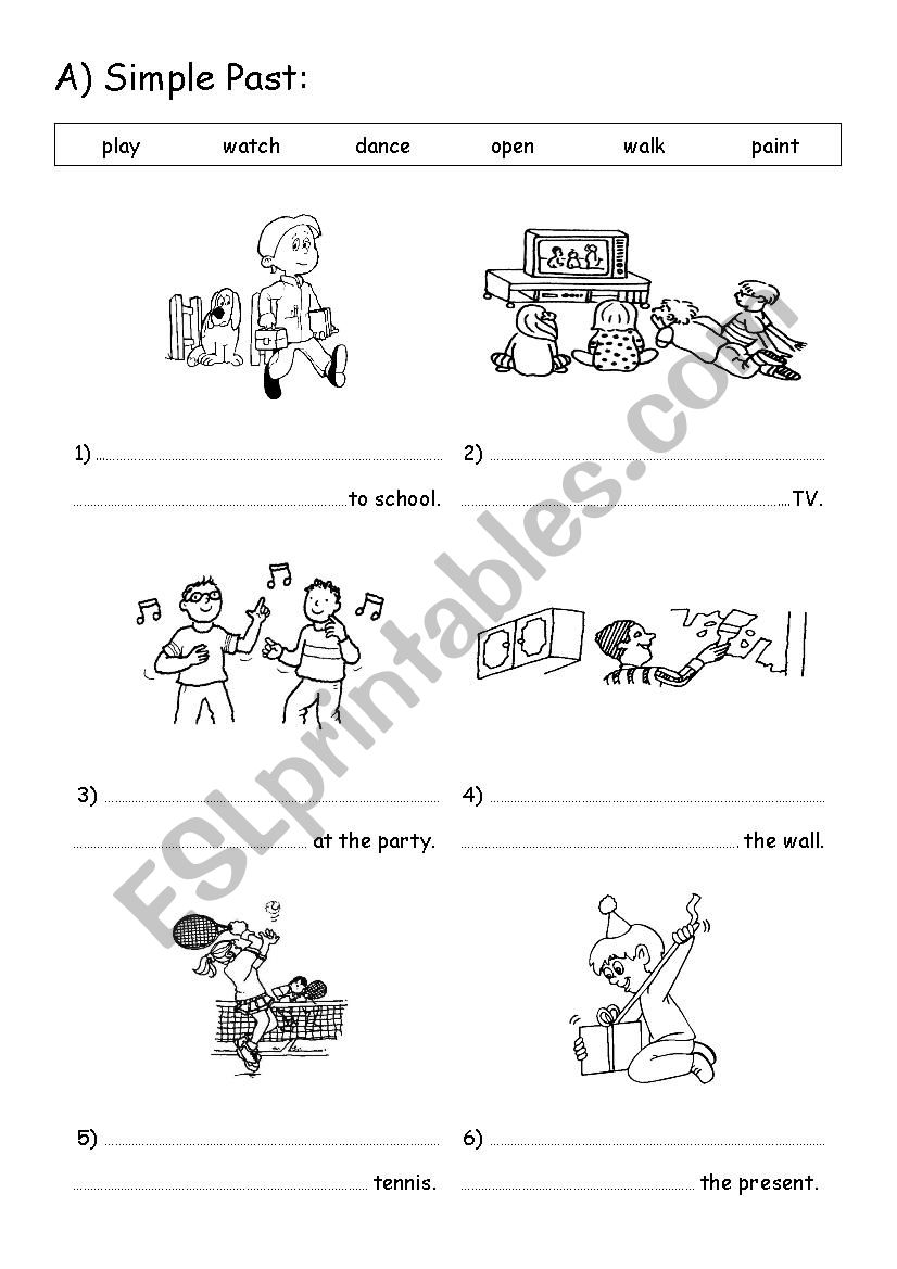 Simple Past 1 - Regular Verbs worksheet