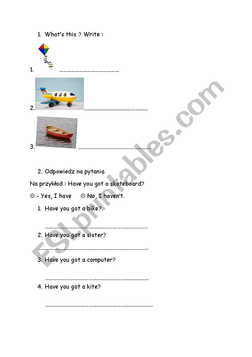 Have got +toys worksheet