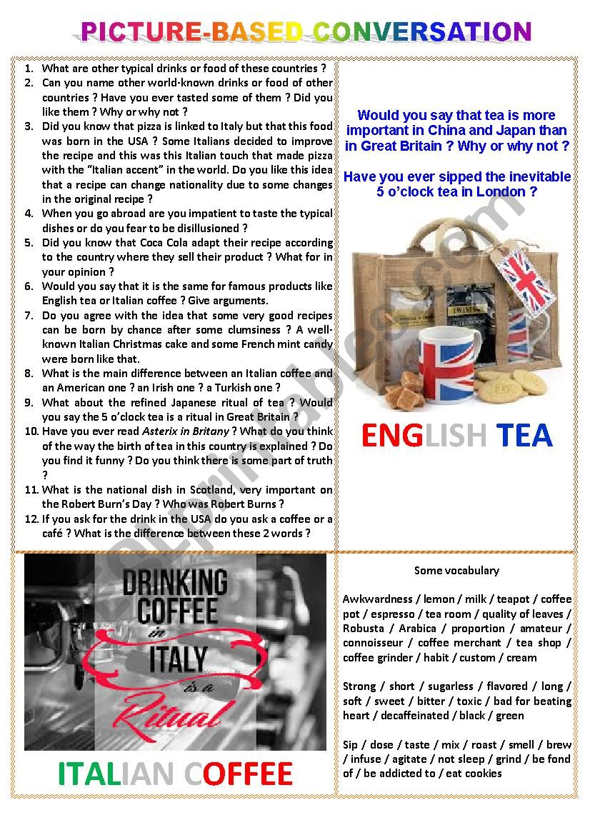 Picture-based conversation : topic 24 - Italian coffee vs English tea