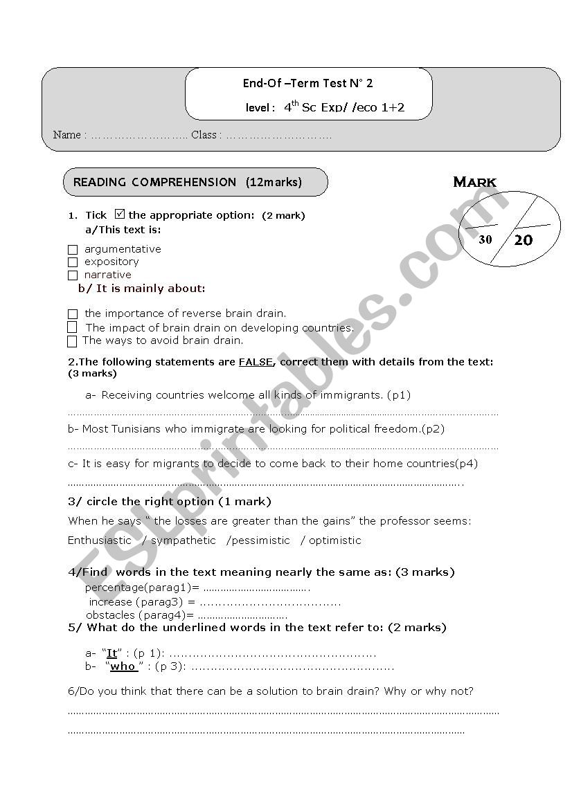 bac exam2 worksheet