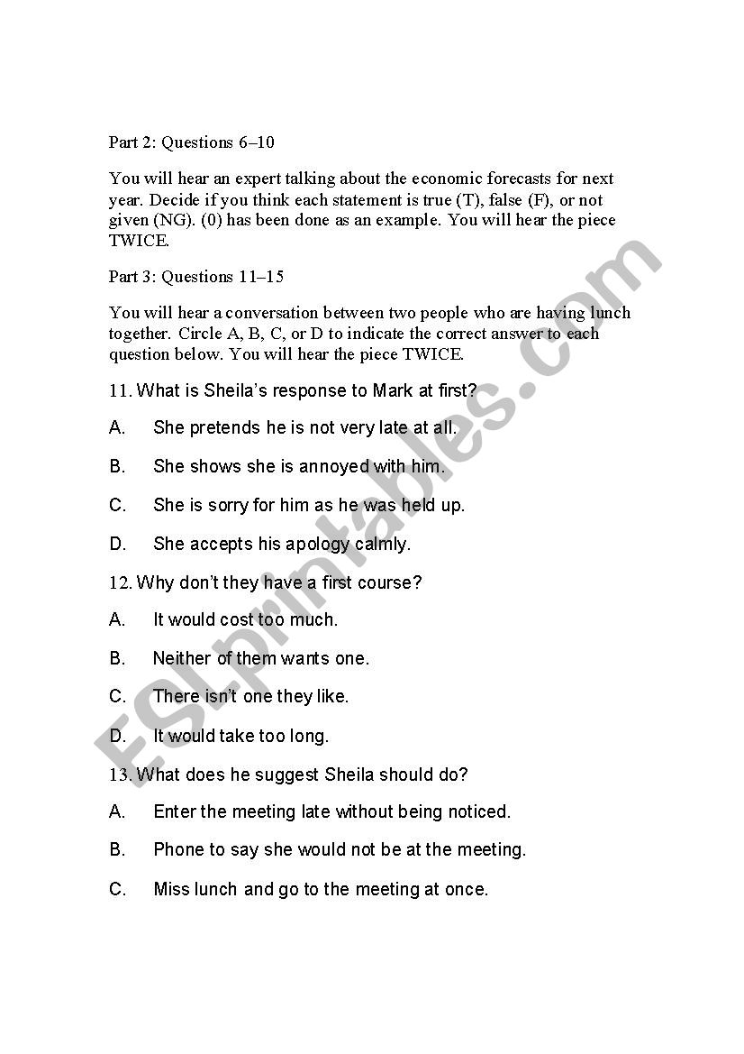 NATIONAL COMPETITION worksheet