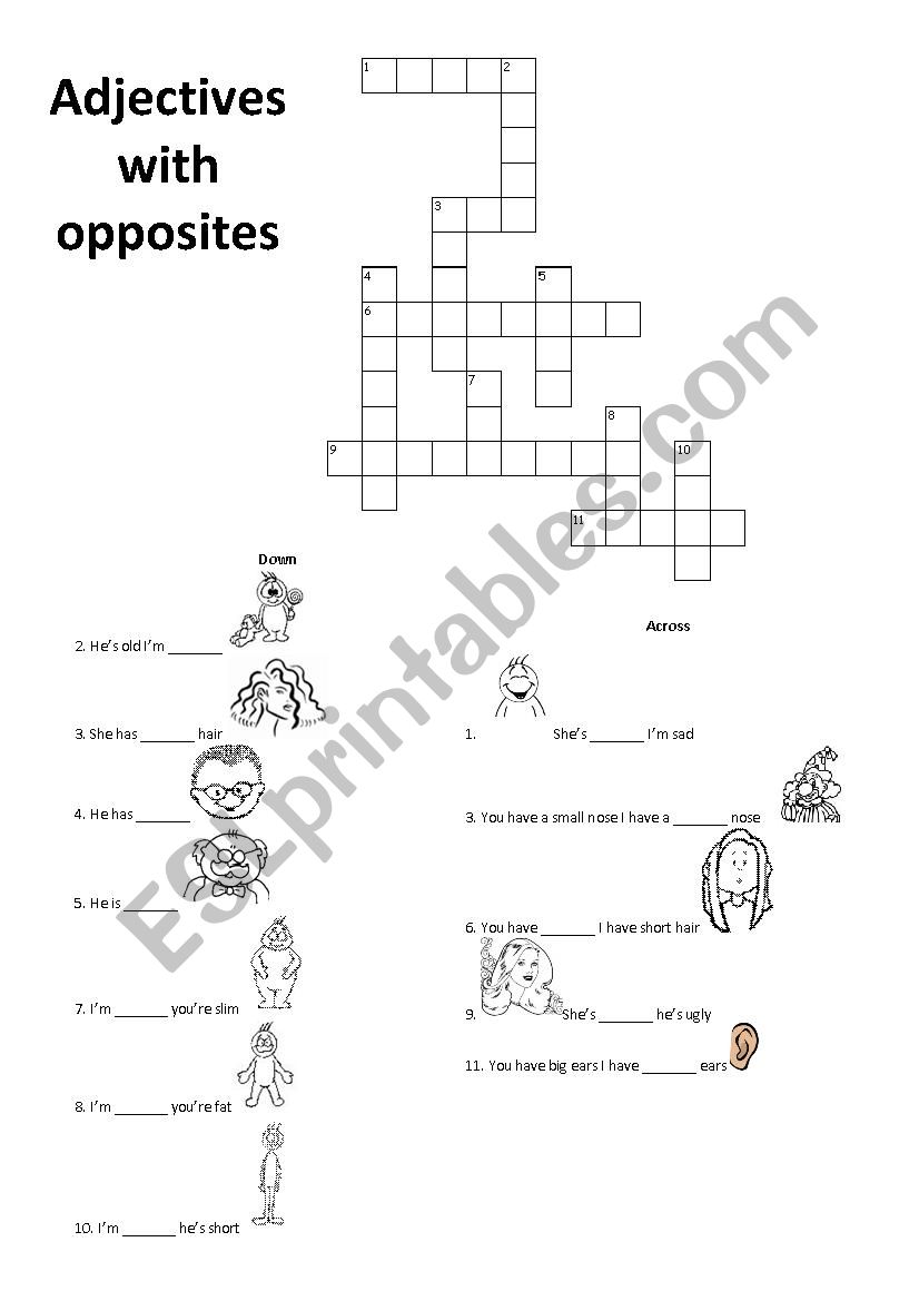 Adjectives with Opposites worksheet