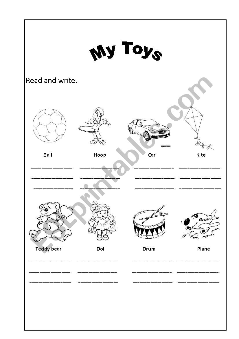 Toys worksheet