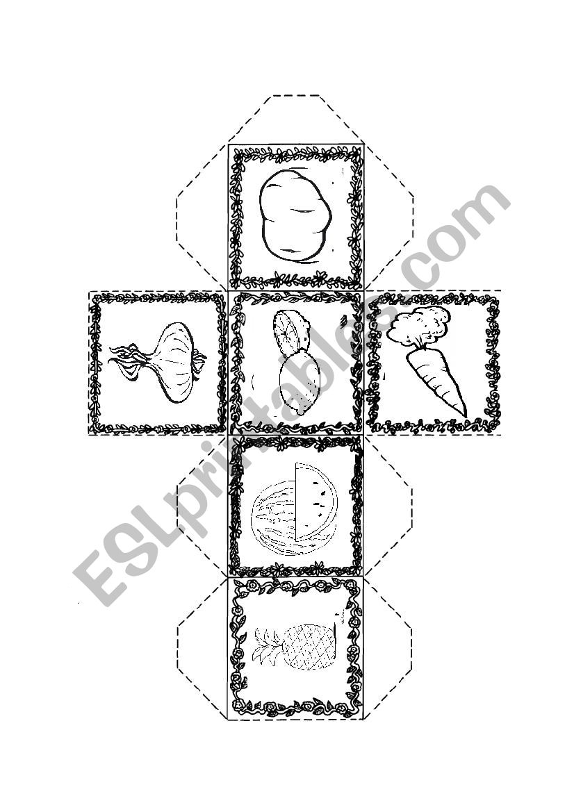dice - food worksheet