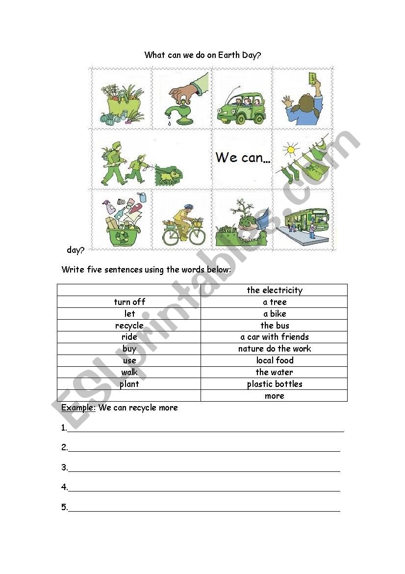 Earth Day worksheet