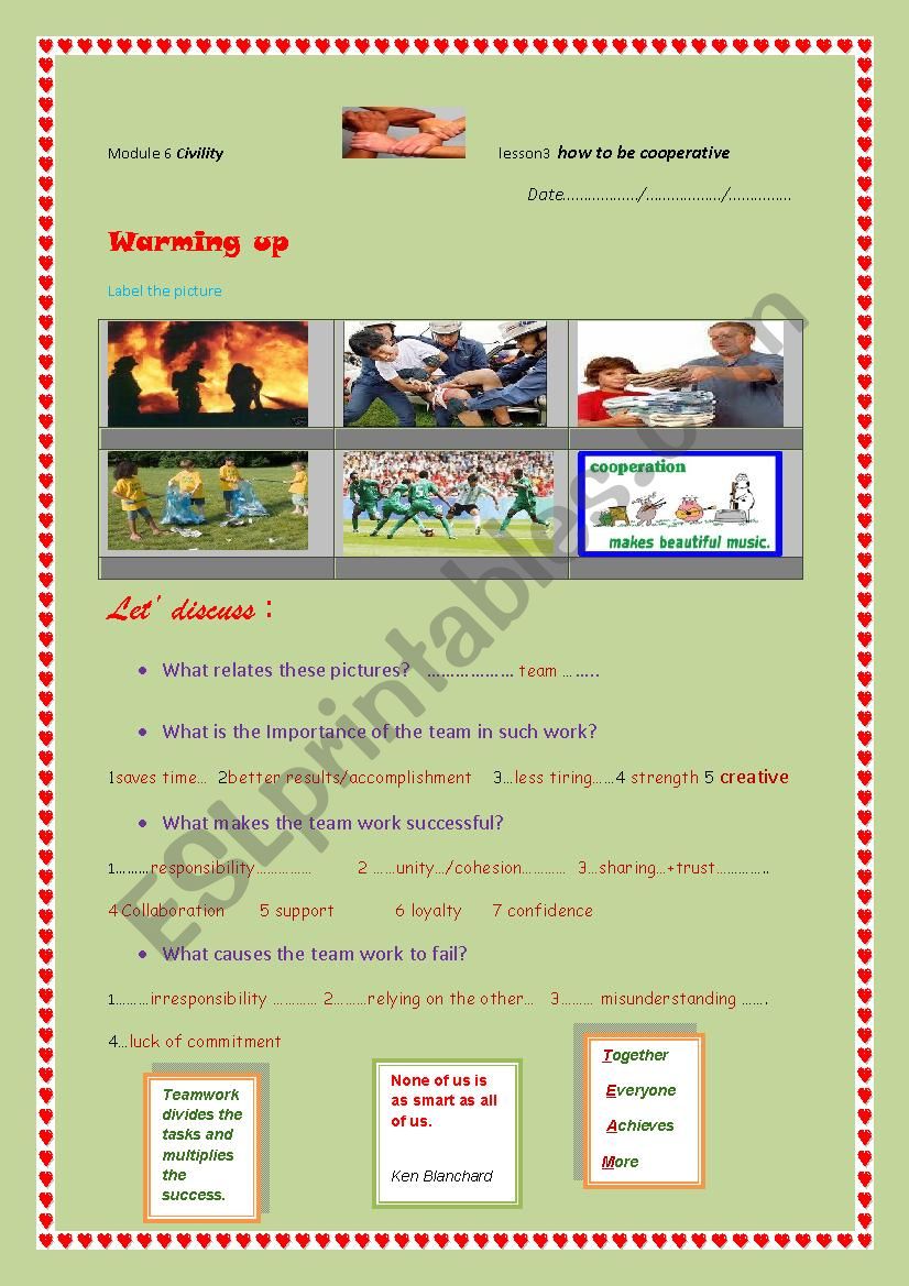 How to be cooperative: 9th form   module 6 lesson3  