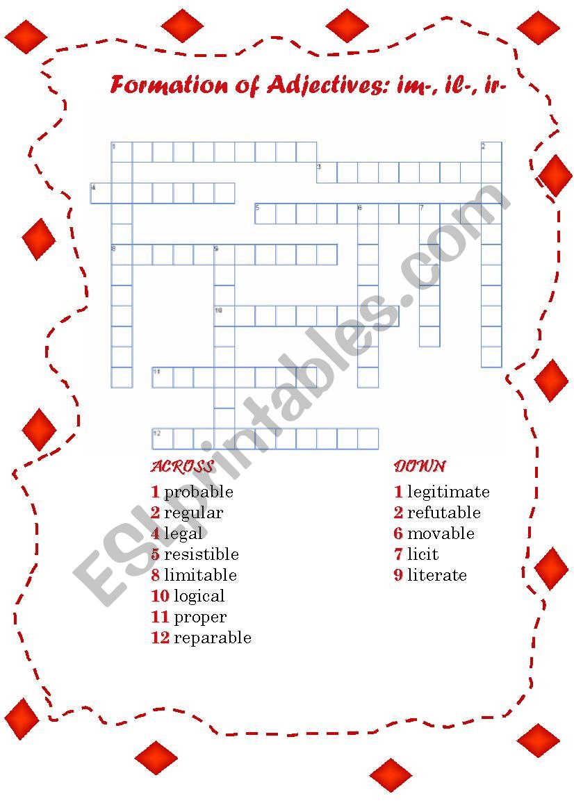 Word Formation. Prefixes ir-, il-, im. (Reuploaded) Word Formation. Prefixes ir-, il-, im. (Reuploaded)