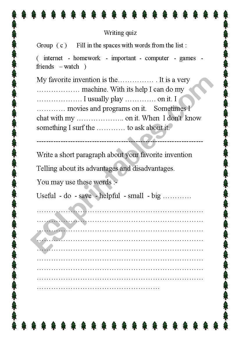 writing for levels worksheet
