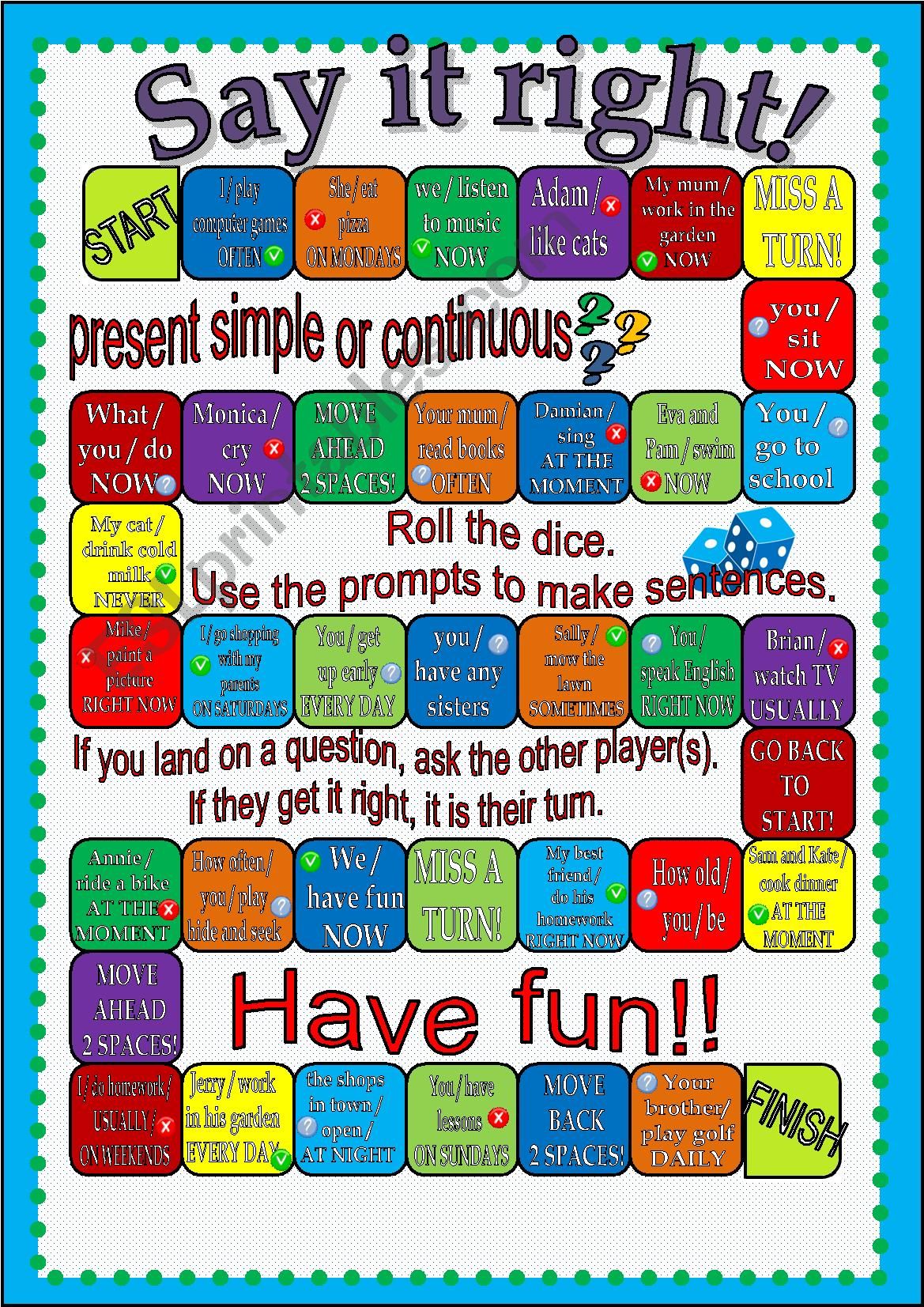 Present Simple Tense Boardgame Part 12 Esl Worksheet - vrogue.co