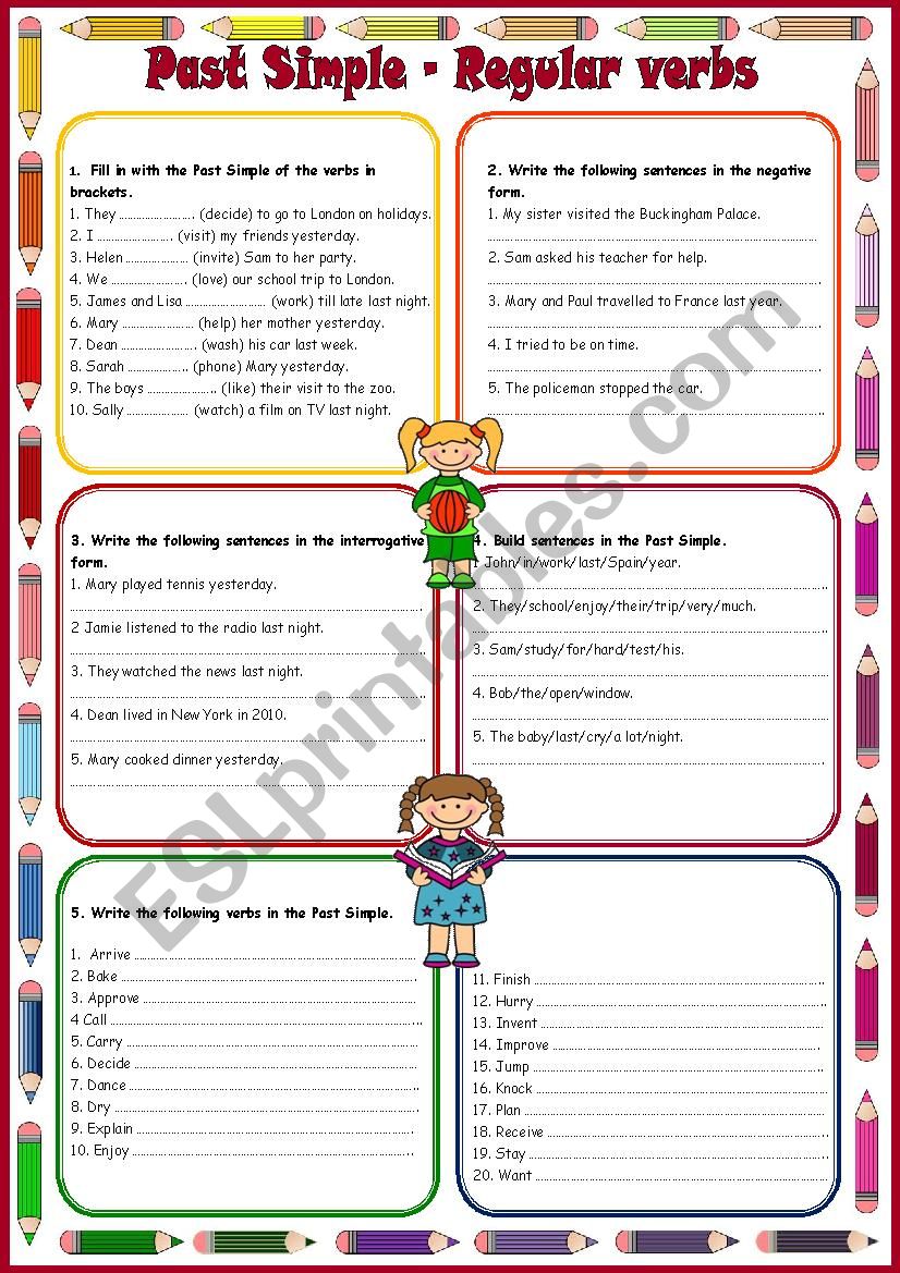 Past Simple - Regular verbs worksheet