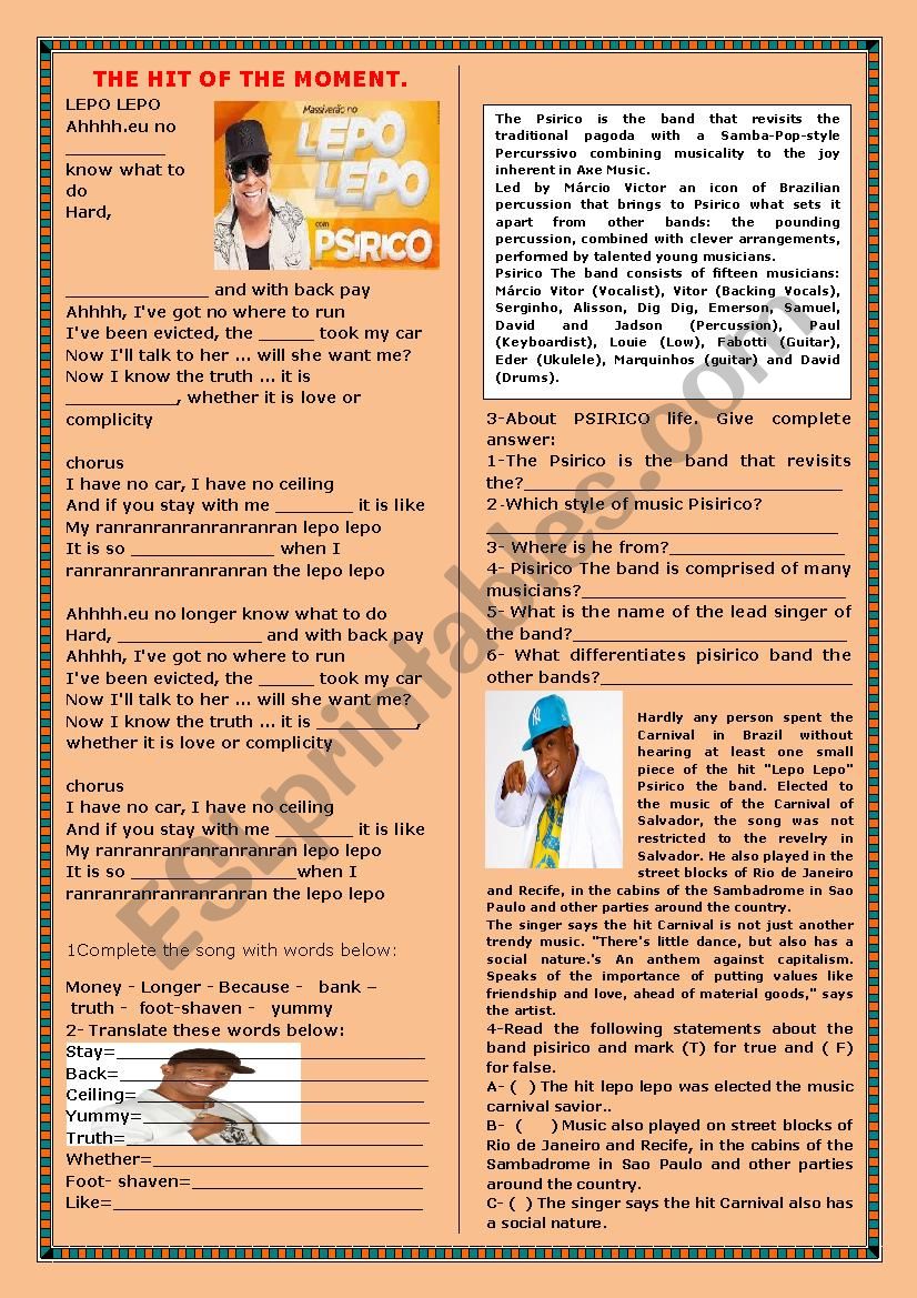 LEPO LEPO PISIRICO worksheet