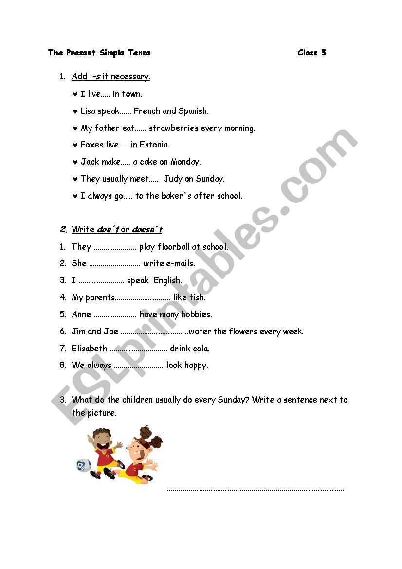 Present Simple worksheet