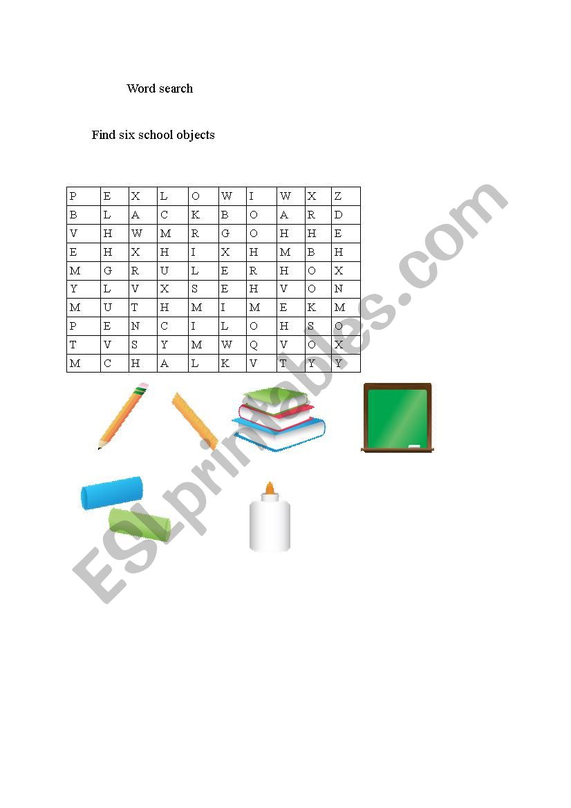 Word Search worksheet