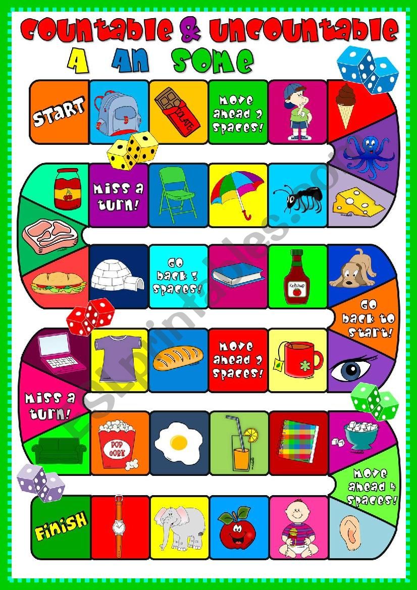 Countable & uncountable - a, an, some *boardgame*