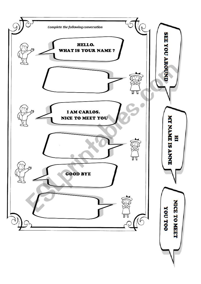 greetings and farewells worksheet