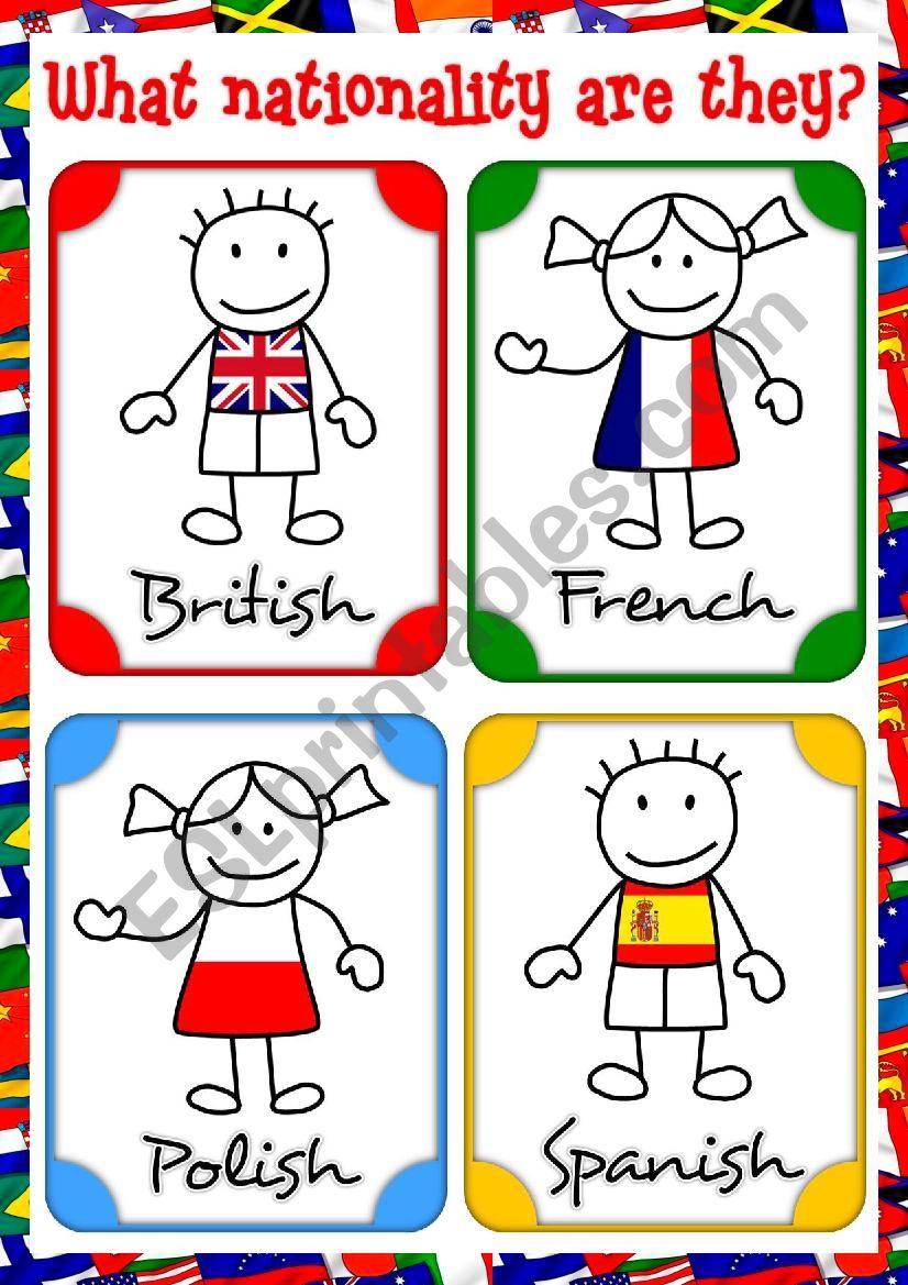 Nationalities - flashcards (1/3)