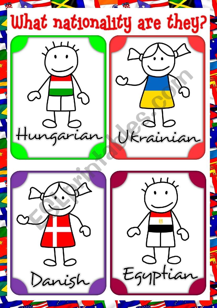 Nationalities - flashcards (3/3)