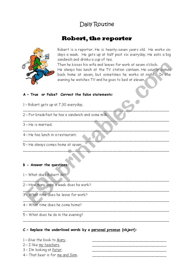 Daily Routine worksheet