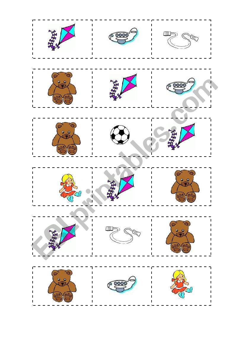 Toys Bingo ESL worksheet by Ceci N
