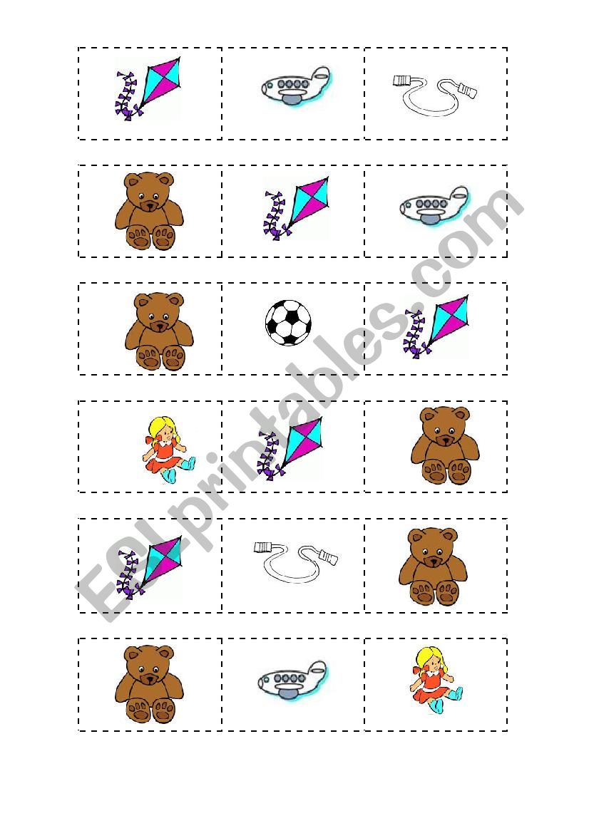 Toys Bingo worksheet