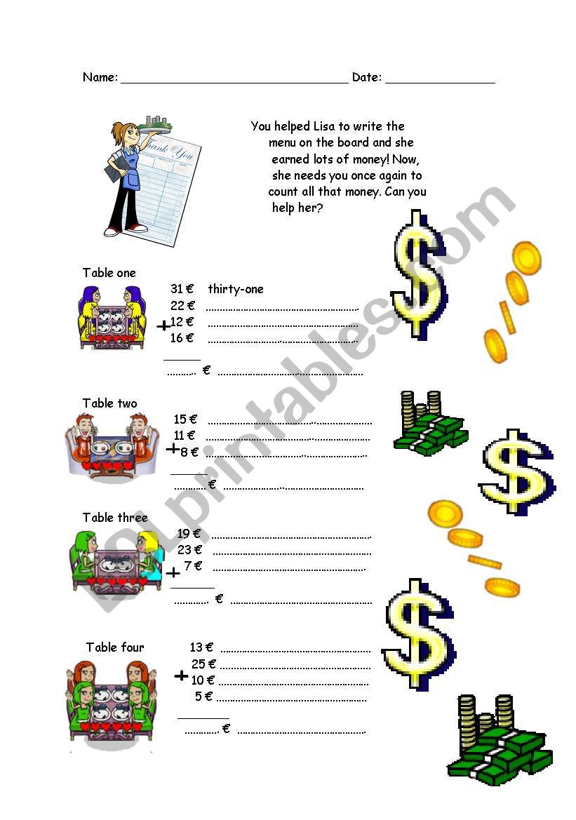 Counting worksheet