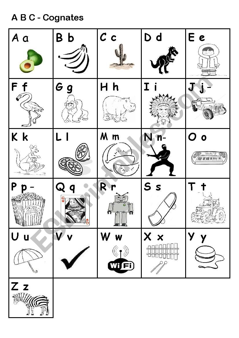 ABC Cognates worksheet