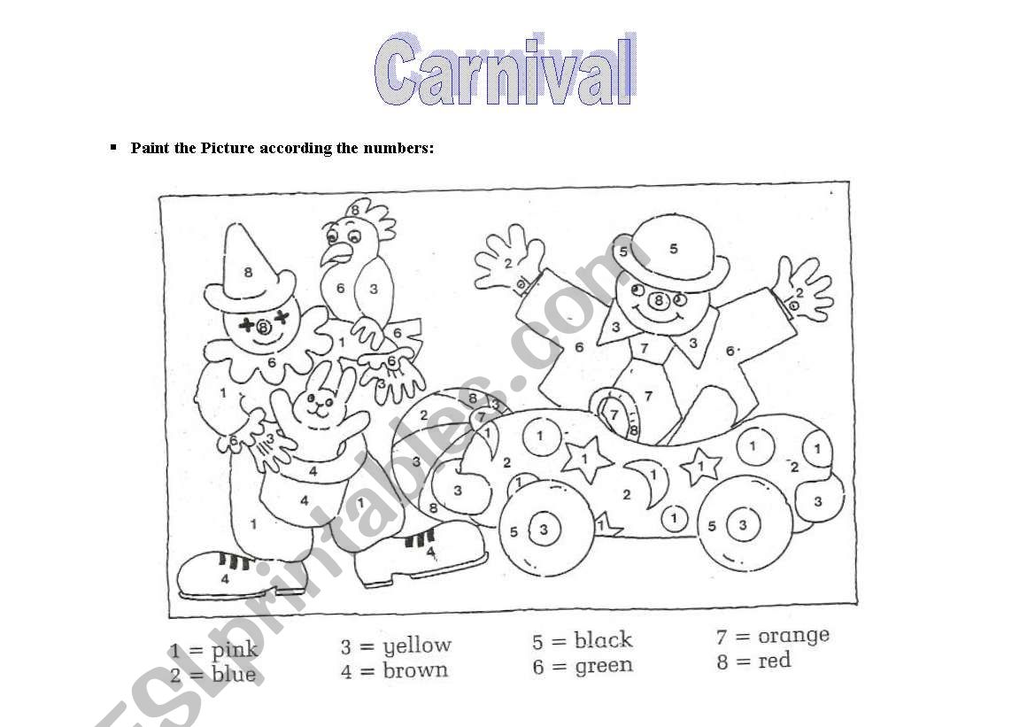 Carnival worksheet