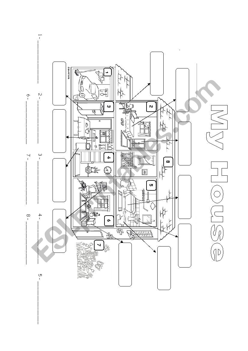 House and furniture worksheet