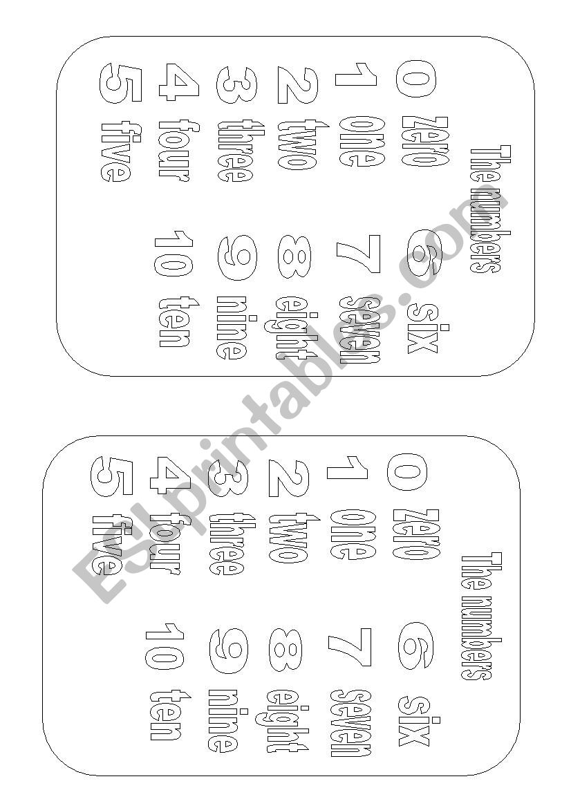 numbers worksheet