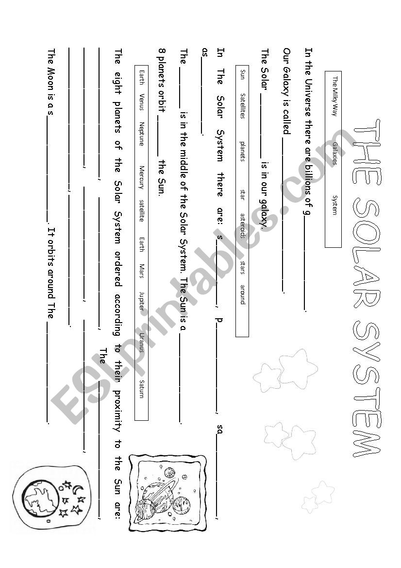 Solar System worksheet