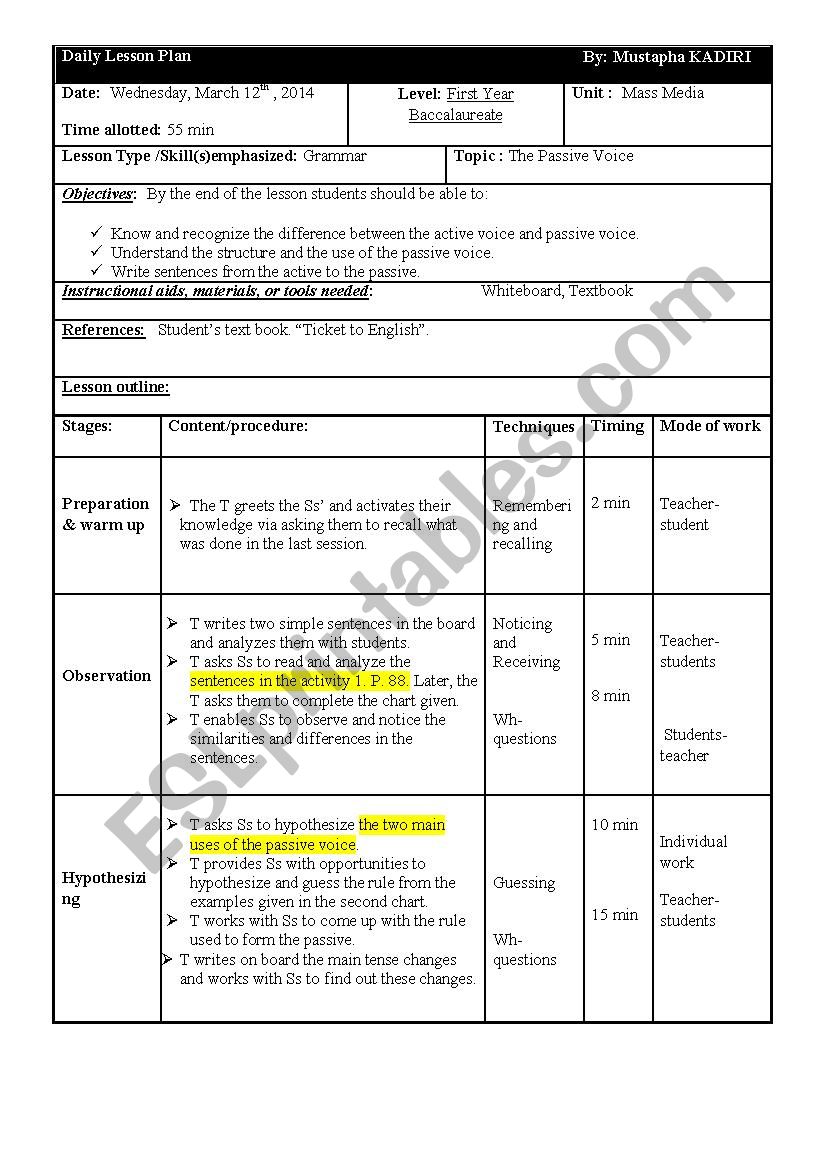 The Passive Voice worksheet