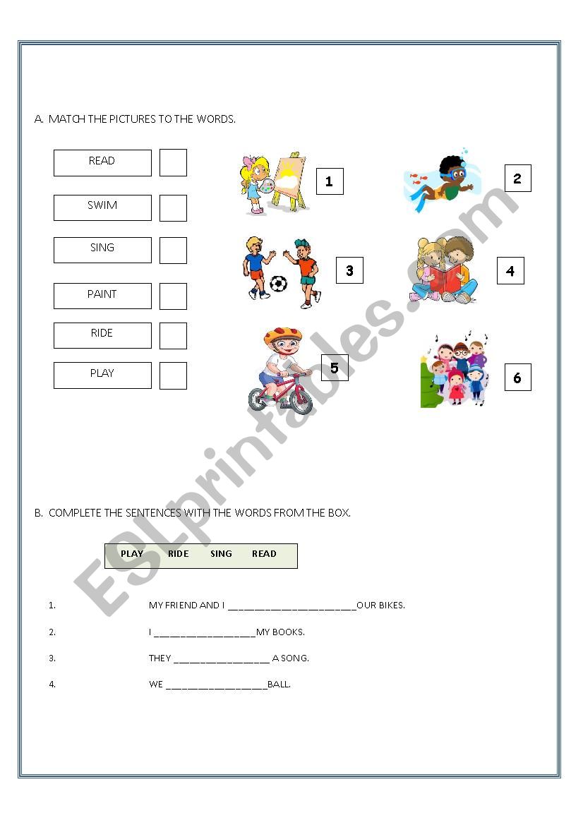 Verbs worksheet