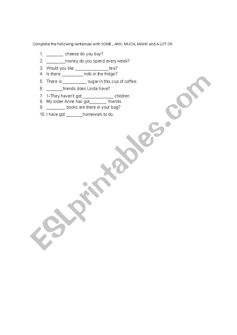 Countable and Uncountables worksheet