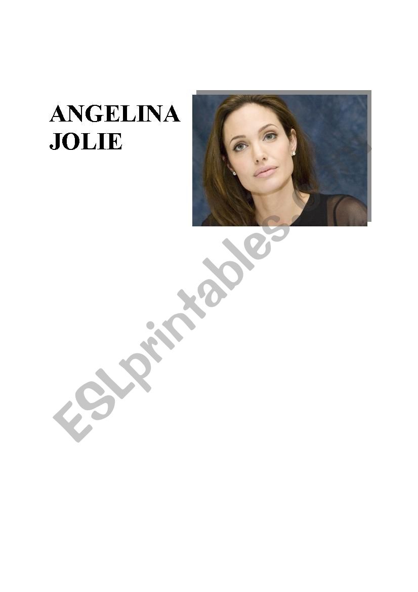 Angelina Jolie worksheet