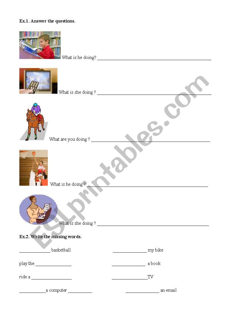 Present Continuous  worksheet