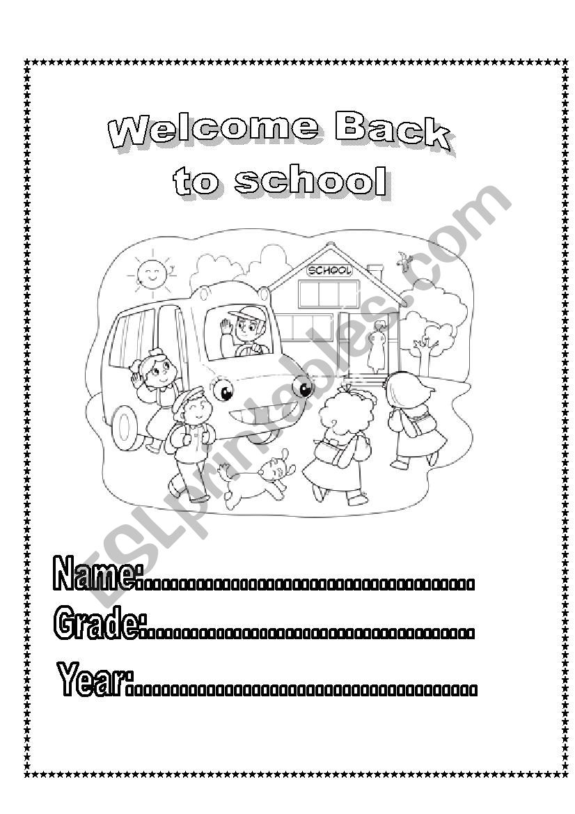 Welcome back to school worksheet