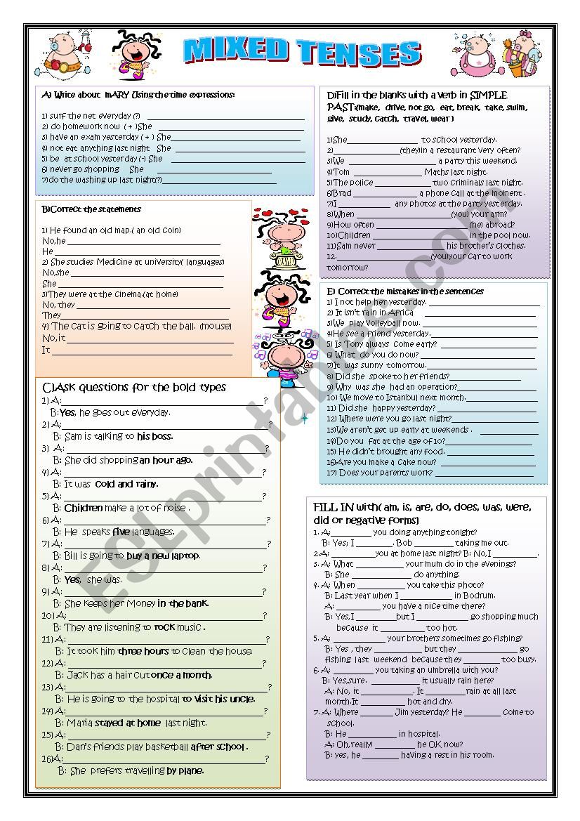 MIXED TENSES worksheet