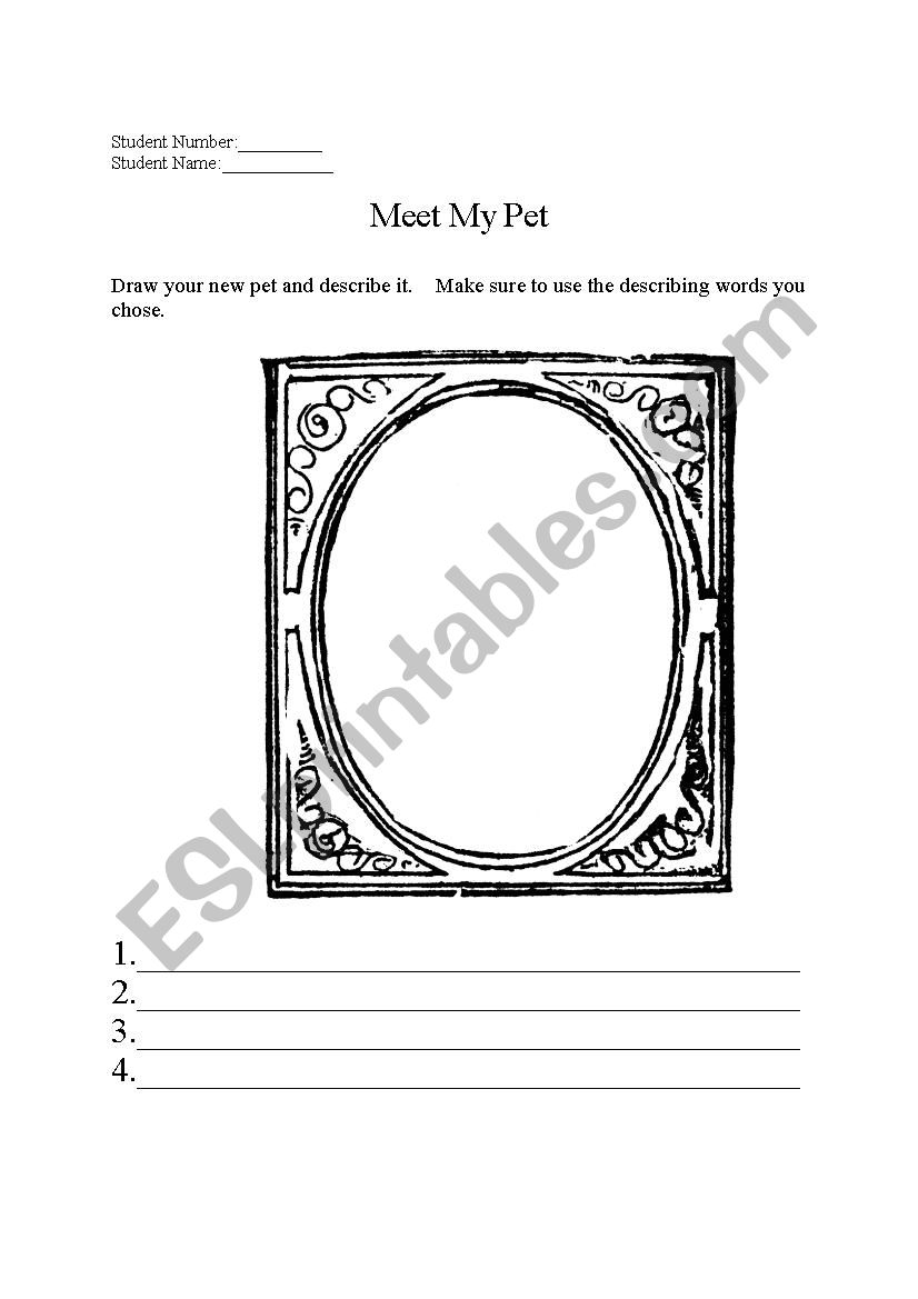 Meet My Pet  worksheet