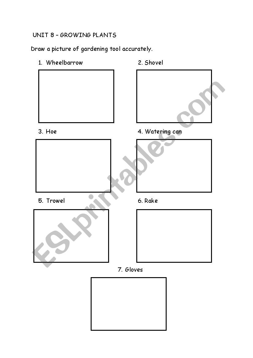 Gardening Tools worksheet