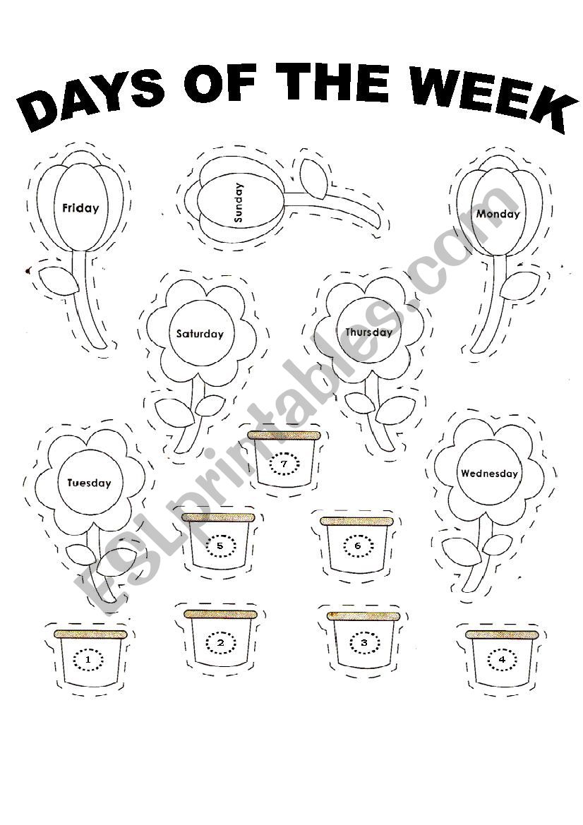 Days of the week worksheet