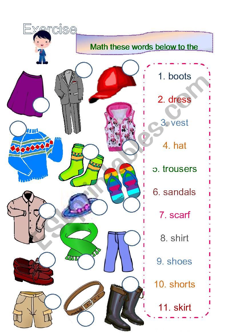 Clothes worksheet