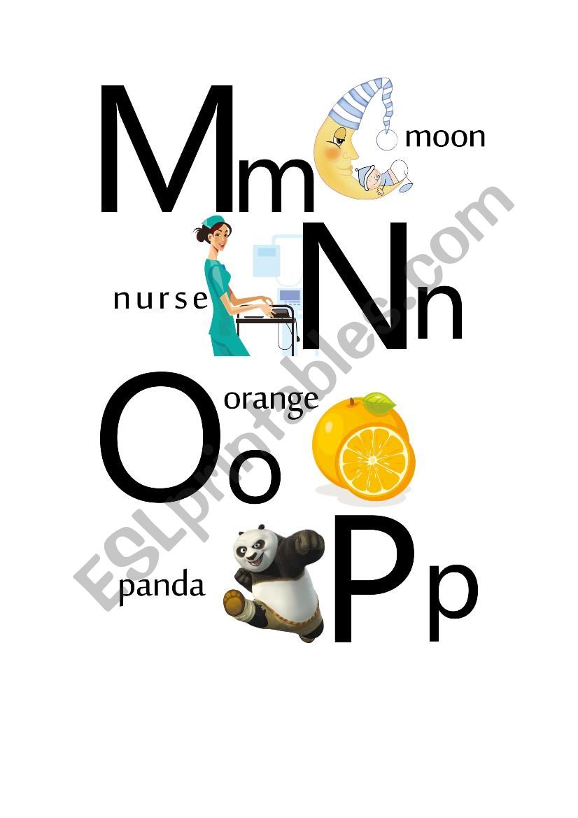 alphabet2(m-p) worksheet