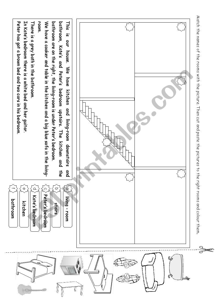 Parts of the house worksheet