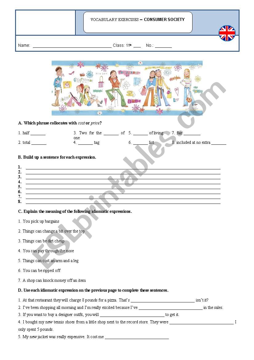 Consumer society worksheet