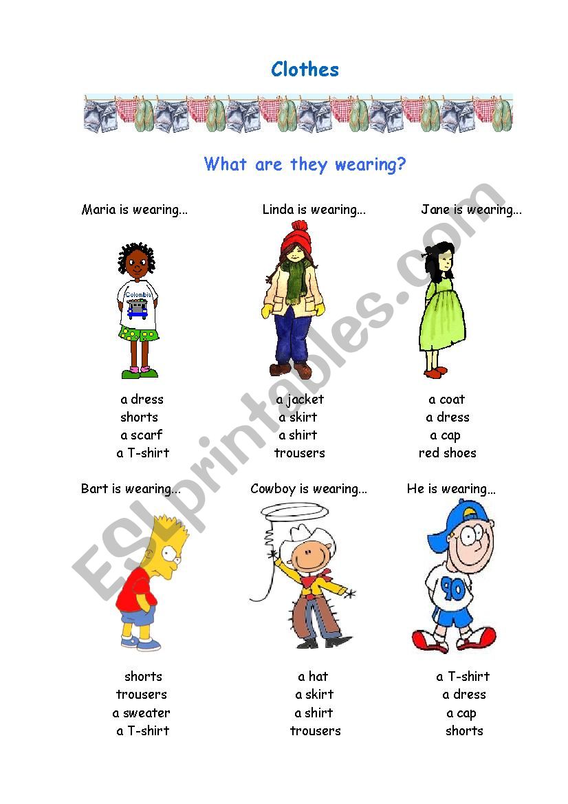 Clothes worksheet